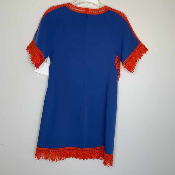 Tory Burch Dress Marissa Crochet Trim Runway Blue tunic dress Size 2 595$ RETAIL - Picture 7 of 11